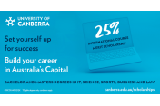 Học bổng 25%, 20%, 10% tất cả các khóa học tại Đại học Canberra