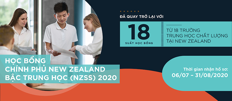 Học bổng chính phủ New Zealand bậc trung học (NZSS) đợt 2 năm 2020