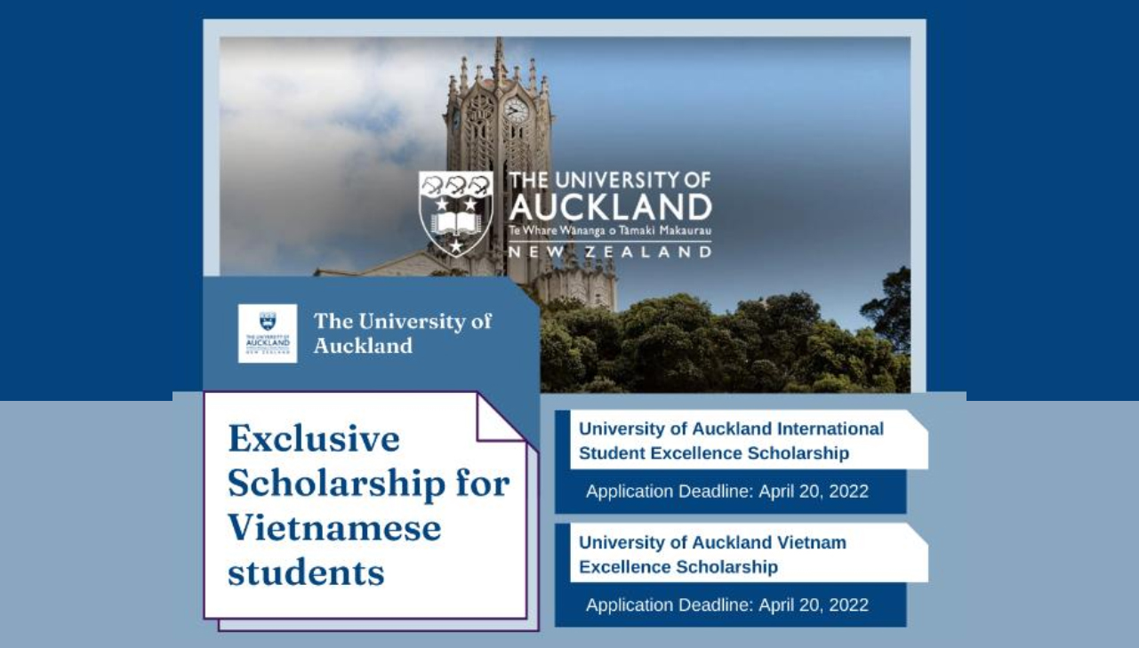 Học bổng học phí trị giá $10,000 từ Đại học Auckland