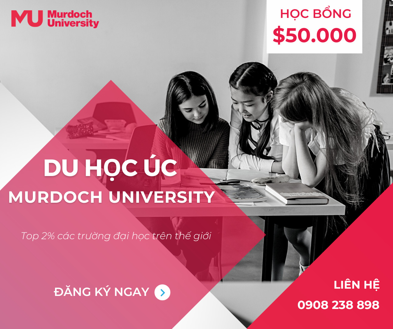 Học bổng Úc Murdoch University trị giá $50.000 năm 2024