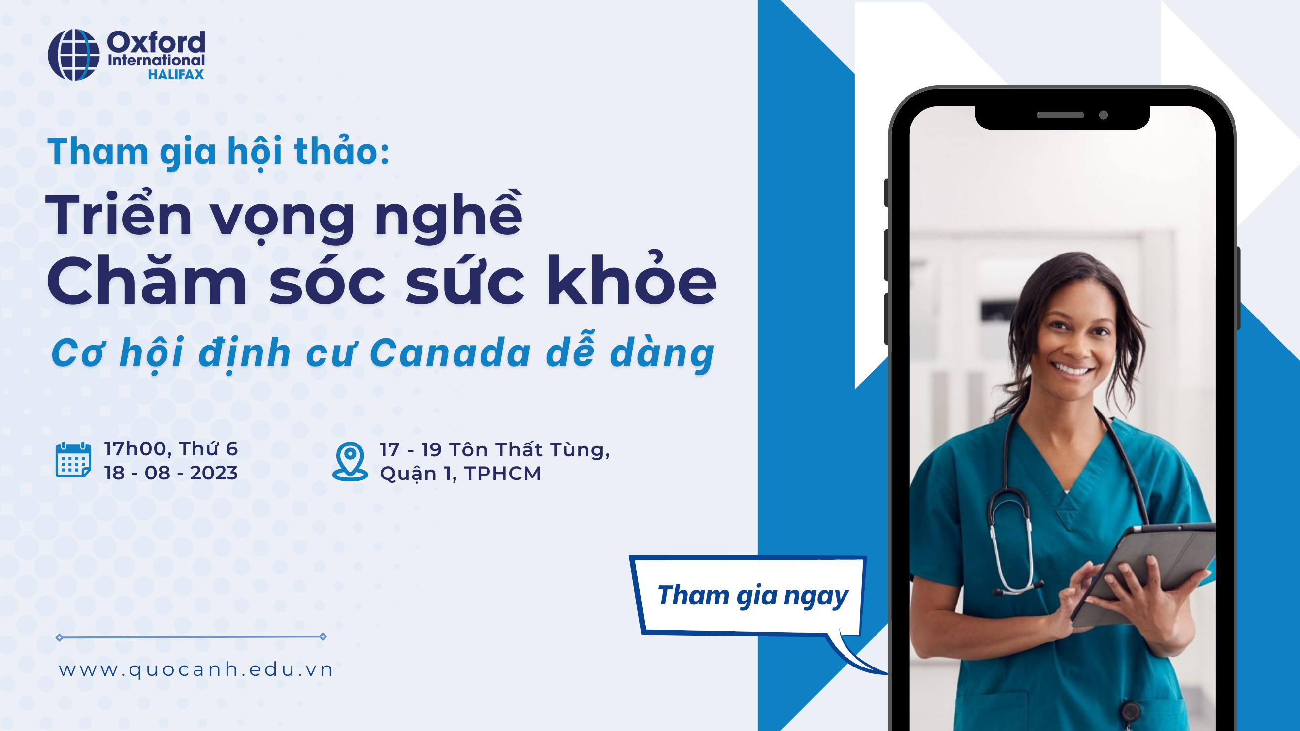 HỘI THẢO DU HỌC CANADA TRIỂN VỌNG NGHỀ CHĂM SÓC SỨC KHOẺ - ĐỊNH CƯ CANADA DỄ DÀNG