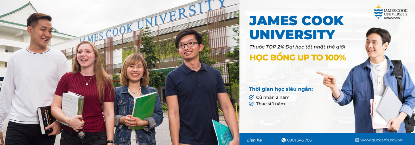 Học bổng up to 100% cho kỳ nhập học tháng 05 và 07/2024 đến từ James Cook Uni