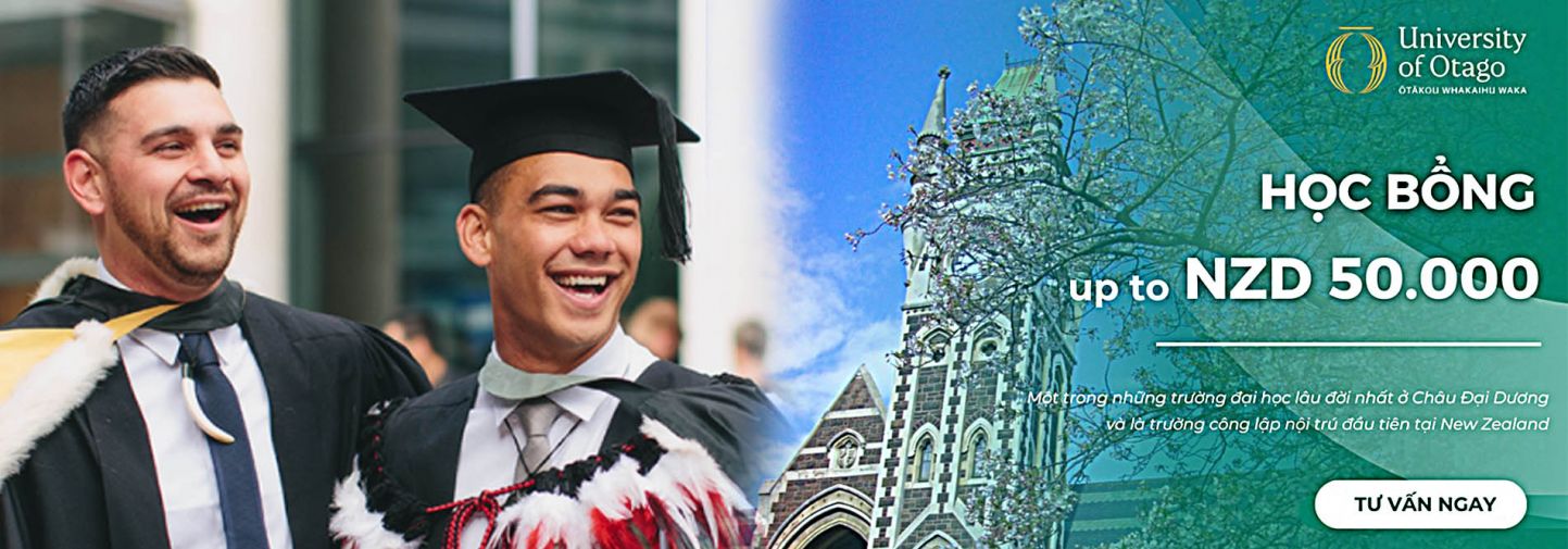 Chào đón kho học bổng UP TO NZD 50.000 từ trường UNIVERSITY OF OTAGO - NEW ZEALAND