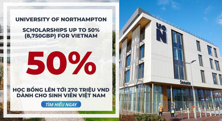 Cơ hội du học Anh tại University of Northampton với học bổng lên đến 50% 