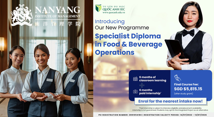 CHUYÊN NGÀNH F&B HOT NHẤT TẠI SINGAPORE - ĐÃ CÓ MẶT TẠI NIM 