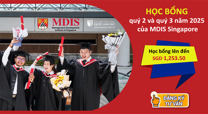 Cập nhật thông tin học bổng quý 2 và 3 năm 2025 của MDIS Singapore 