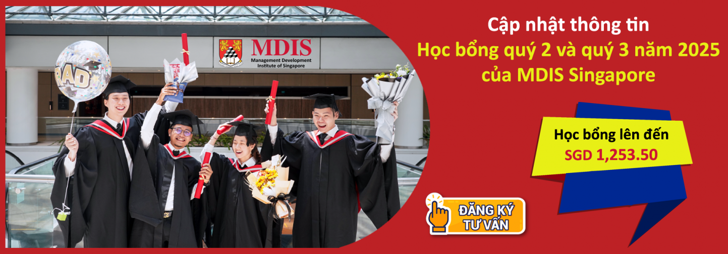 Cập nhật thông tin học bổng quý 2 và 3 năm 2025 của MDIS Singapore 