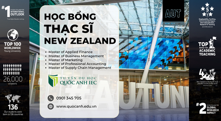 HỌC BỔNG THẠC SĨ TẠI AUCKLAND UNIVERSITY OF TECHNOLOGY (AUT) - New Zealand 