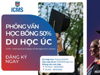 DU HỌC ÚC CÙNG HỌC BỔNG ICMS 2026 - GIẢM ĐẾN 50% HỌC PHÍ 