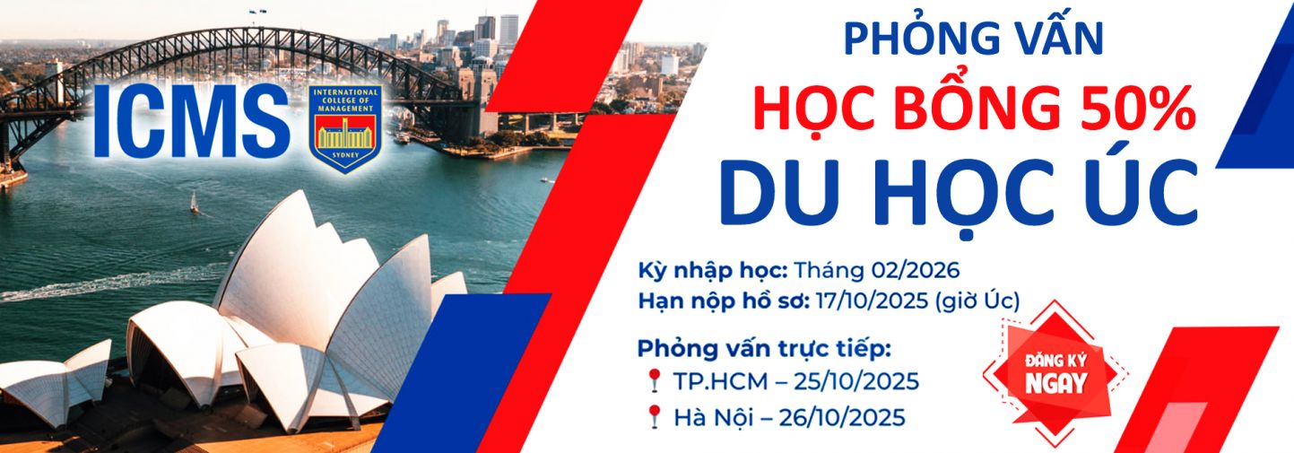 DU HỌC ÚC CÙNG HỌC BỔNG ICMS 2026 - GIẢM ĐẾN 50% HỌC PHÍ 