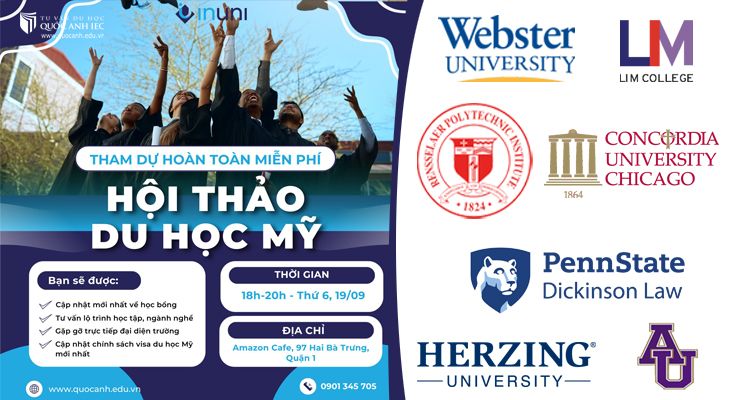 HỘI THẢO DU HỌC MỸ 2025 - KHÁM PHÁ CƠ HỘI VỚI 7 TRƯỜNG ĐẠI HỌC DANH TIẾNG