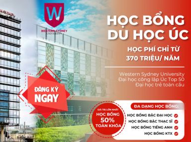 CƠ HỘI DU HỌC ÚC TIẾT KIỆM CHỈ TỪ 370 TRIỆU/ NĂM VỚI WESTERN SYDNEY UNIVERSITY - ĐẠI HỌC TRẺ TOP 50 TOÀN CẦU 