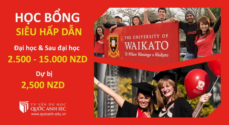 Trường Đại học Waikato đang có nhiều Suất Học bổng siêu hấp dẫn