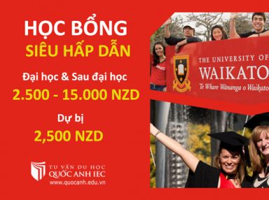 Trường Đại học Waikato đang có nhiều Suất Học bổng siêu hấp dẫn