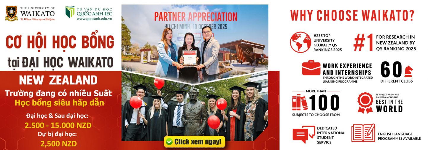 Trường Đại học Waikato đang có nhiều Suất Học bổng siêu hấp dẫn