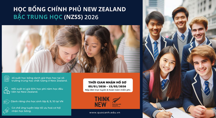 Danh sách 56 trường cấp học bổng Chính phủ New Zealand bậc Trung học (NZSS) 2026