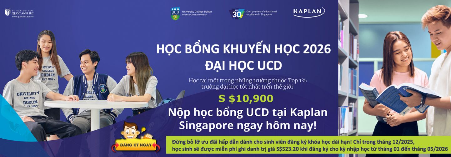 Học bổng khuyến học - Đại học UCD 2026