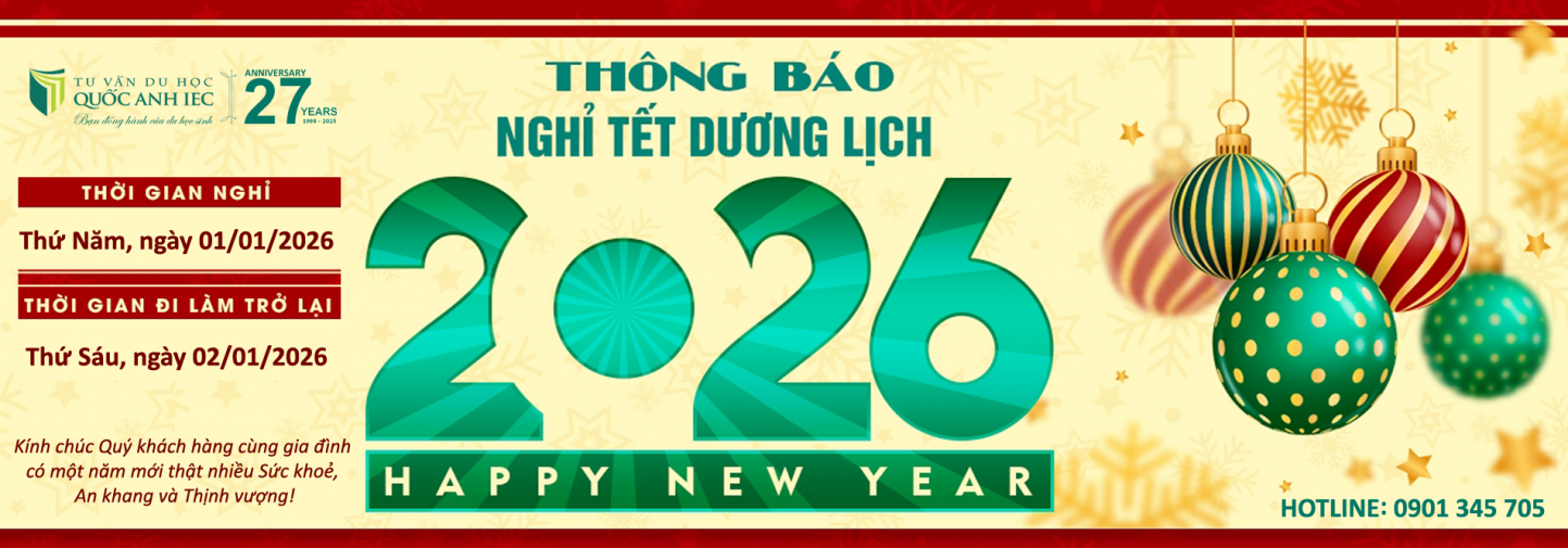 Thông báo nghỉ Tết Dươnglịch 2026