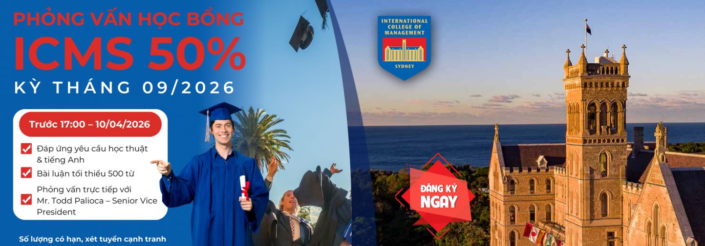 HỌC BỔNG DU HỌC ÚC CỦA ICMS LÊN ĐẾN 50% HỌC PHÍ - KỲ THÁNG 9/2026