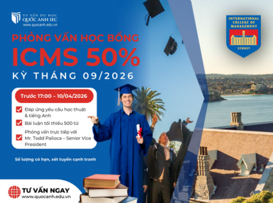 Học Bổng du học Úc của ICMS Lên đến 50% học phí - Kỳ tháng 9/2026