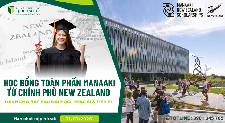 Học Bổng Chính Phủ Toàn Phần Manaaki New Zealand 2026 