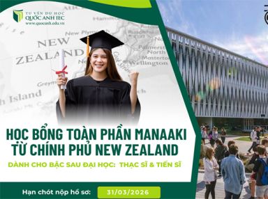 Học Bổng Chính Phủ Toàn Phần Manaaki New Zealand 2026 