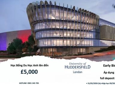 Học Bổng Du Học Anh Đến £5,000 Từ University Of Huddersfield 