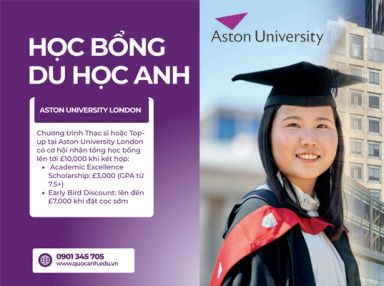 Cập nhật Học bổng 2026 từ Aston University London - Cơ hội giảm đến £10,000 cho sinh viên quốc tế 