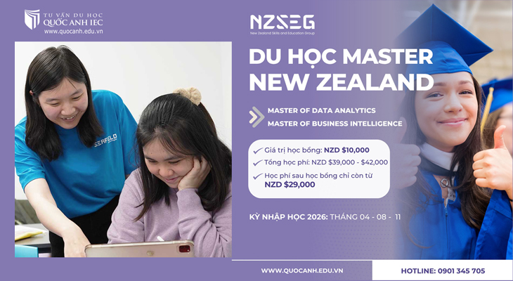 Học Bổng NZD $10,000 - 02 Chương Trình Thạc Sĩ Hot 2026 tại NZSEG