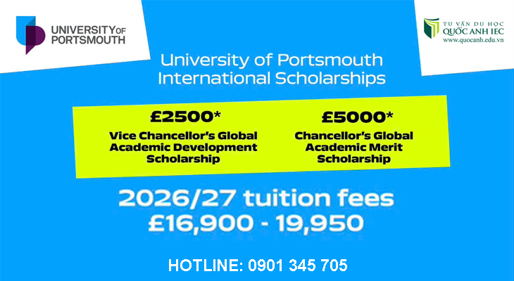 Học Bổng Anh hấp dẫn từ University of Portsmouth 
