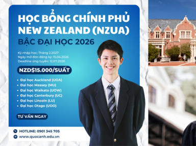 Học Bổng Chính Phủ New Zealand NZUA 2026 đã chính thức mở đơn 