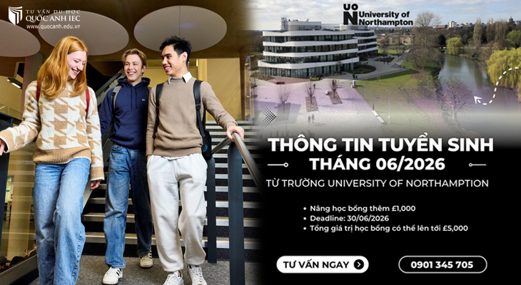 University of Northampton - Cập nhật thông tin tuyển sinh tháng 6/2026 