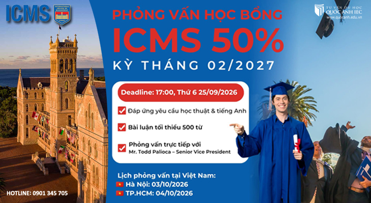 Phỏng vấn học bổng úc từ ICMS - Giảm đến 50% học phí 